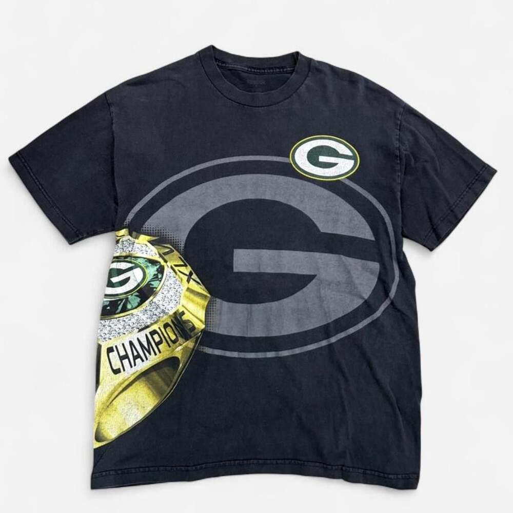 Reebok Green Bay Packers Super Bowl XLV T-Shirt Size L Black